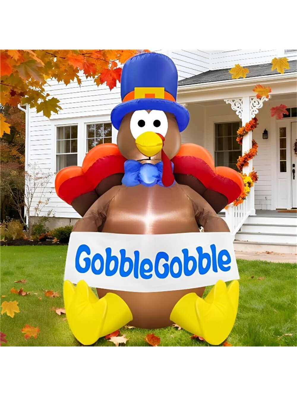 4 Ft Thanksgiving Inflatables Turkey Outdoor Decorations Blow Up